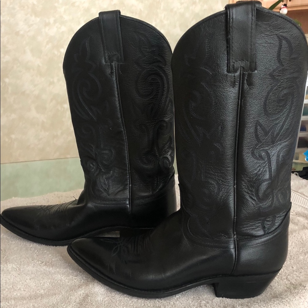 Justin Black Corona Leather Boots 10D